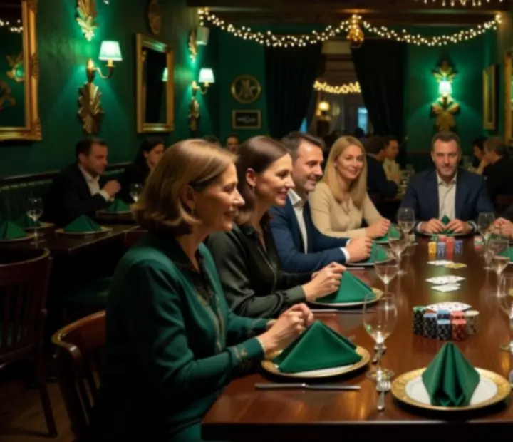 Tematikus póker est elegáns, gyertyafényes vacsorával